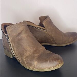 Rockport Cobb Hill Women’s Crosbie Brown Leather Leaf Embossed Booties Sz.8